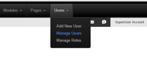 Manage users in dnn under users menu