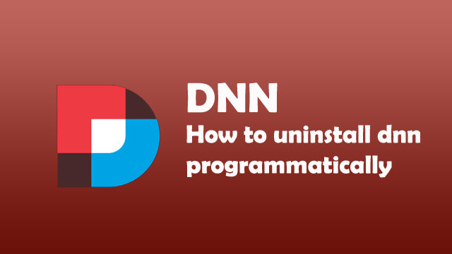 How to uninstall DNN Module programmatically?