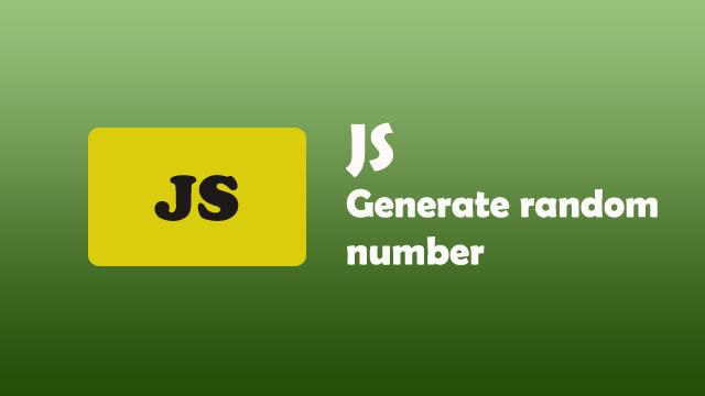 How to generate random number in Javascript?
