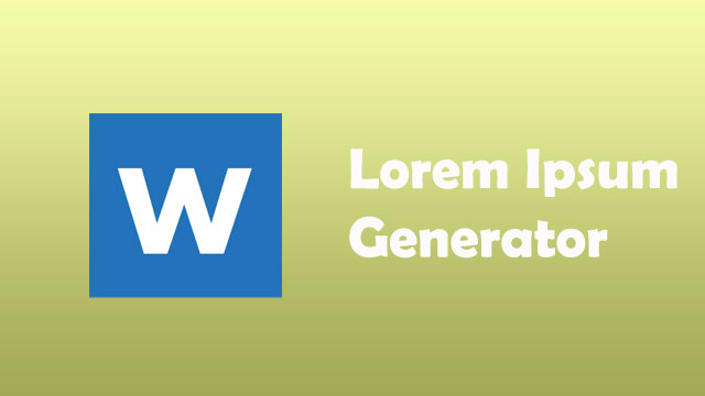 Lorem Ipsum Generator