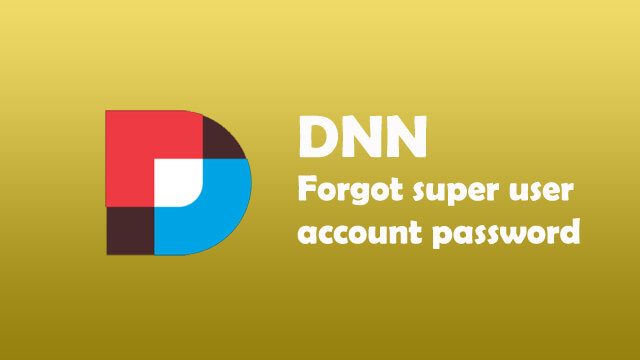 Forget your super account password login completely in DNN?