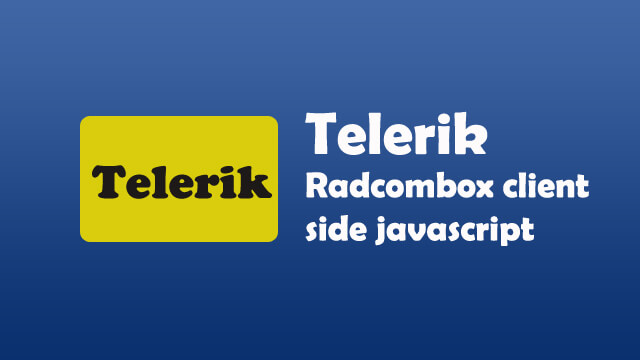 Telerik RadComboBox Client Side Javascript