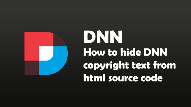 How to hide DNN copyright text from html source code?