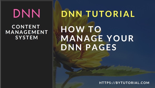 DNN Video Tutorial for Beginners - How to manage pages in DNN?