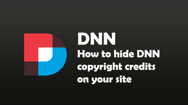 How to hide DNN copyright credits on your website?