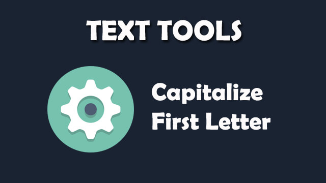 Capitalize first letter