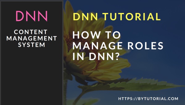 DNN Video Tutorial for Beginners - How to manage roles in DNN?