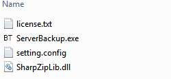 Server backup files