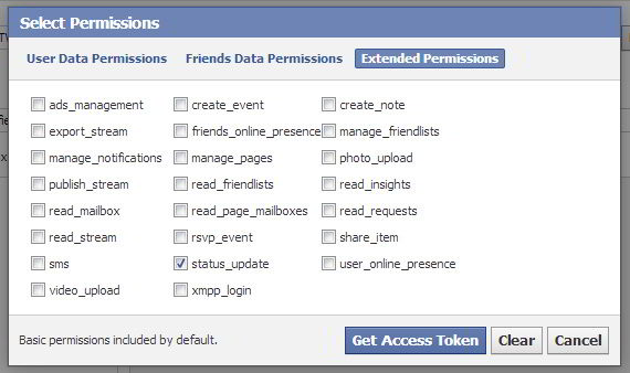 facebook extended permission