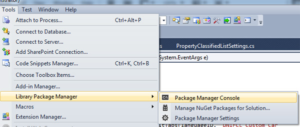 Nugget Package Manager Console