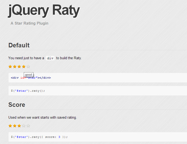 JQuery Raty - Rating Plugin